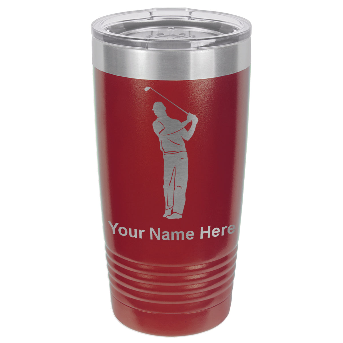 20oz Vacuum Insulated Tumbler Mug, Golfer, Personalized Engraving Included