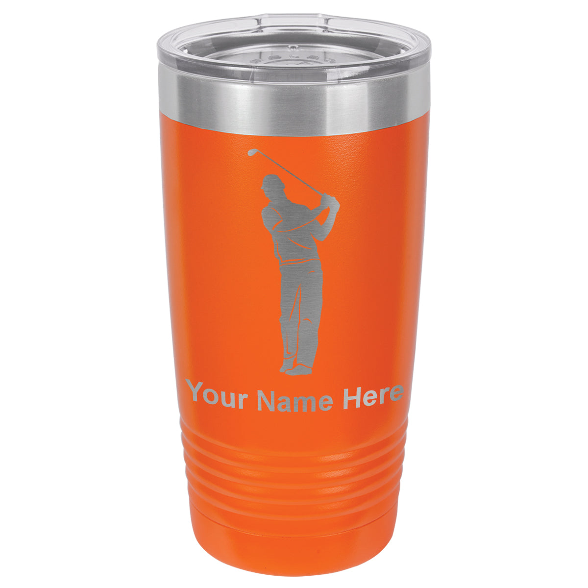 20oz Vacuum Insulated Tumbler Mug, Golfer, Personalized Engraving Included