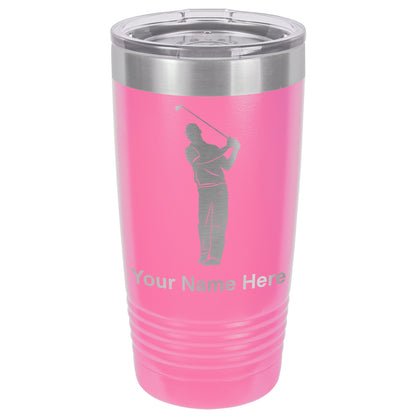 20oz Vacuum Insulated Tumbler Mug, Golfer, Personalized Engraving Included
