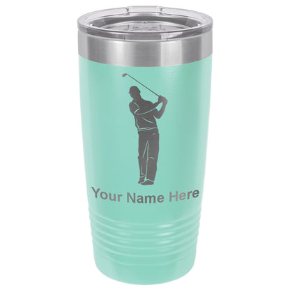 20oz Vacuum Insulated Tumbler Mug, Golfer, Personalized Engraving Included
