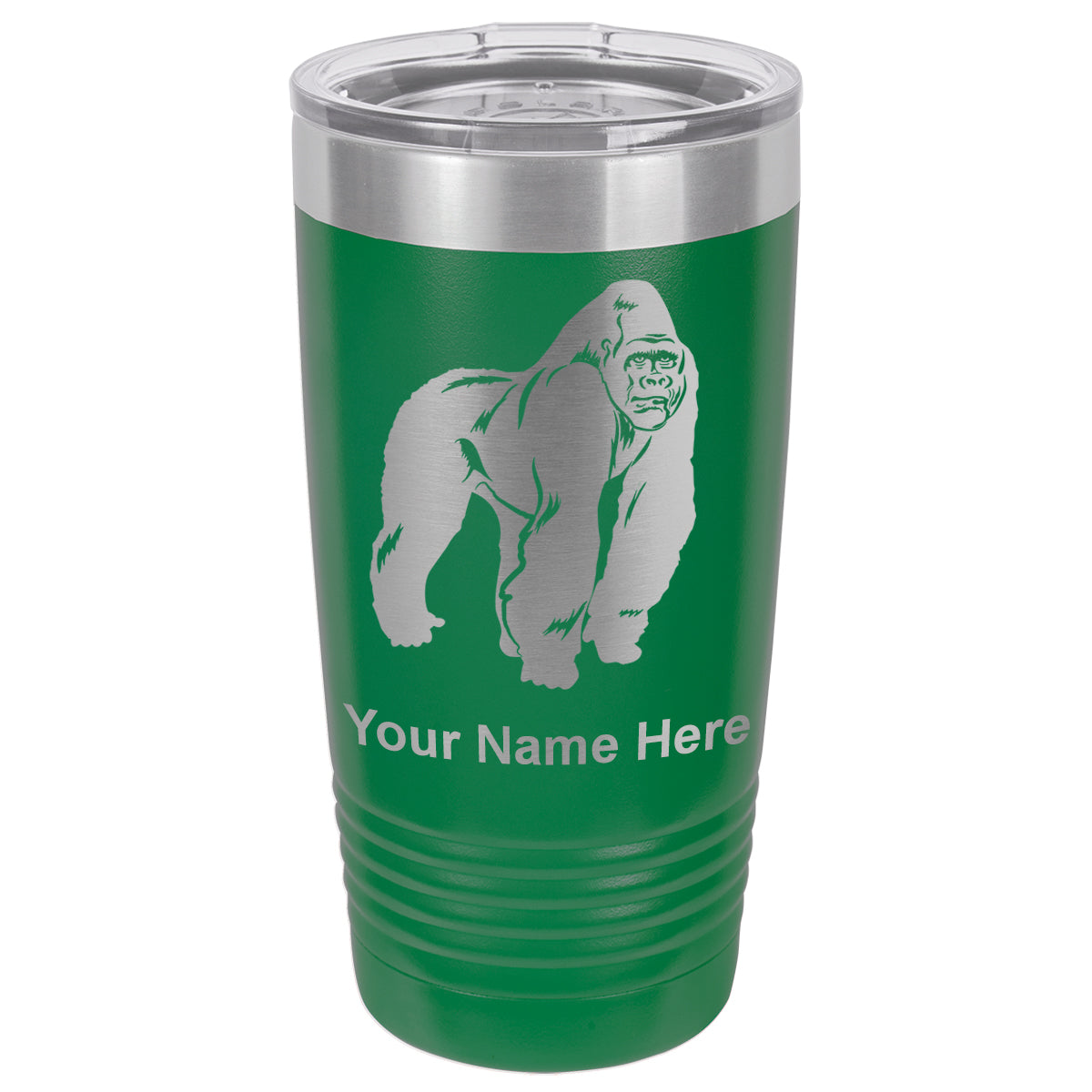 20oz Vacuum Insulated Tumbler Mug, Gorilla, Personalized Engraving Included