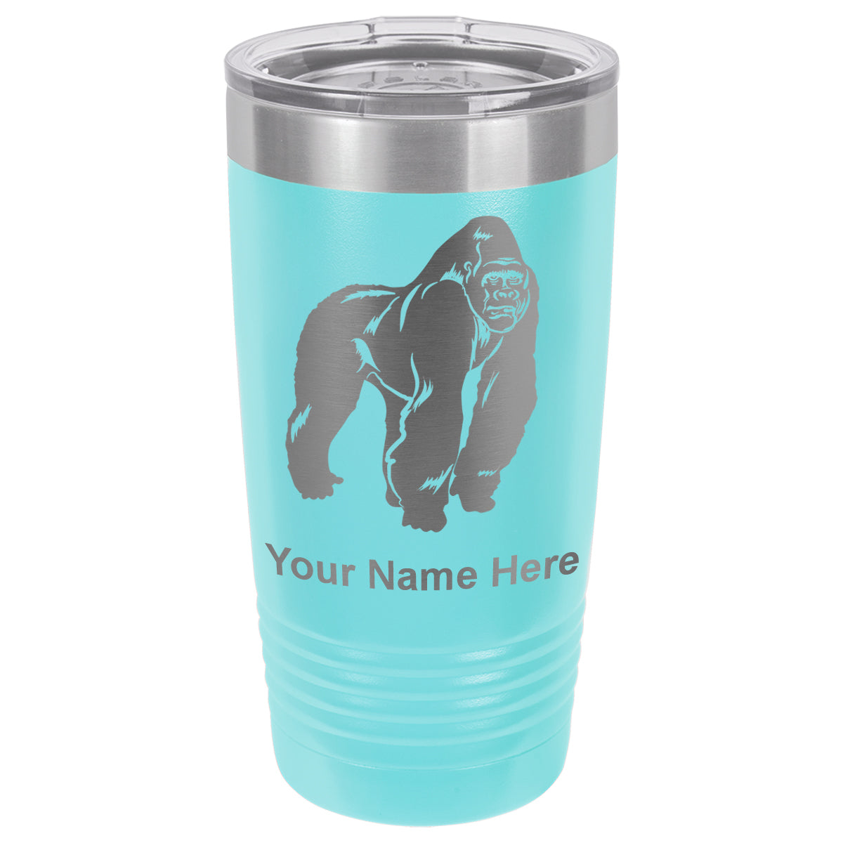 20oz Vacuum Insulated Tumbler Mug, Gorilla, Personalized Engraving Included