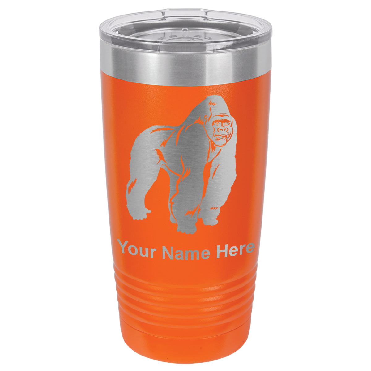20oz Vacuum Insulated Tumbler Mug, Gorilla, Personalized Engraving Included