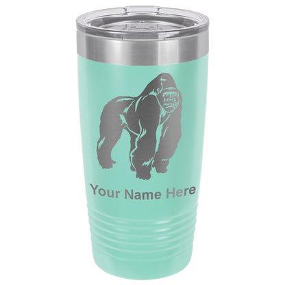 20oz Vacuum Insulated Tumbler Mug, Gorilla, Personalized Engraving Included