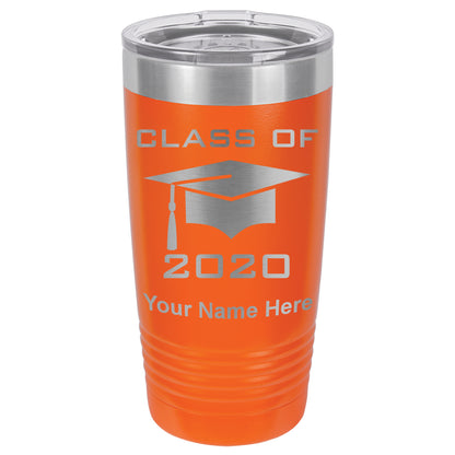 20oz Vacuum Insulated Tumbler Mug, Grad Cap Class of 2020, 2021, 2022, 2023 2024, 2025, Personalized Engraving Included
