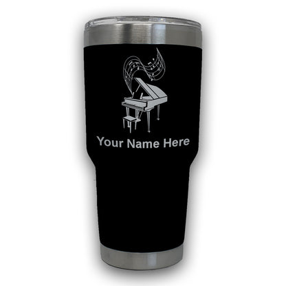 LaserGram 30oz Tumbler Mug, Grand Piano, Personalized Engraving Included