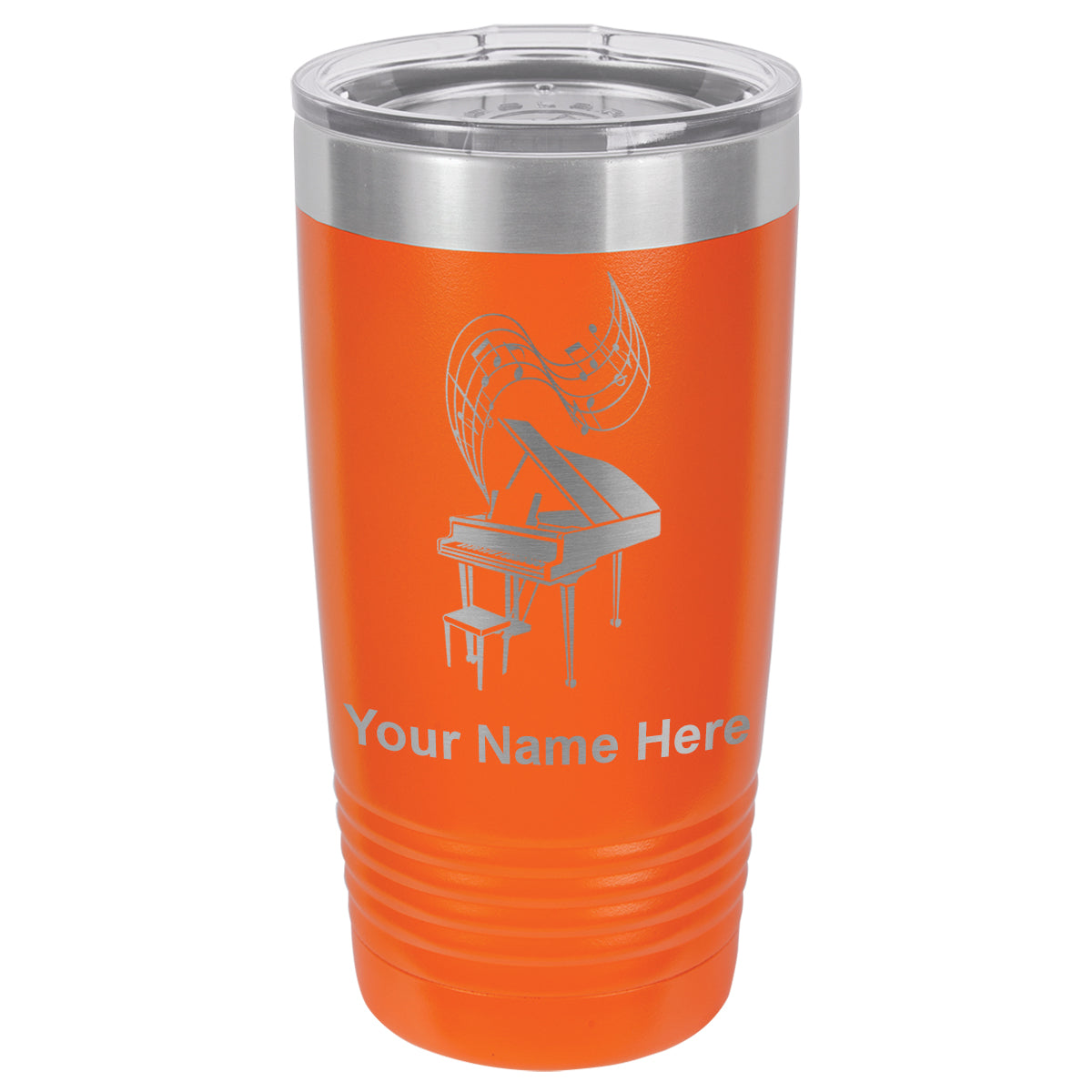 20oz Vacuum Insulated Tumbler Mug, Grand Piano, Personalized Engraving Included