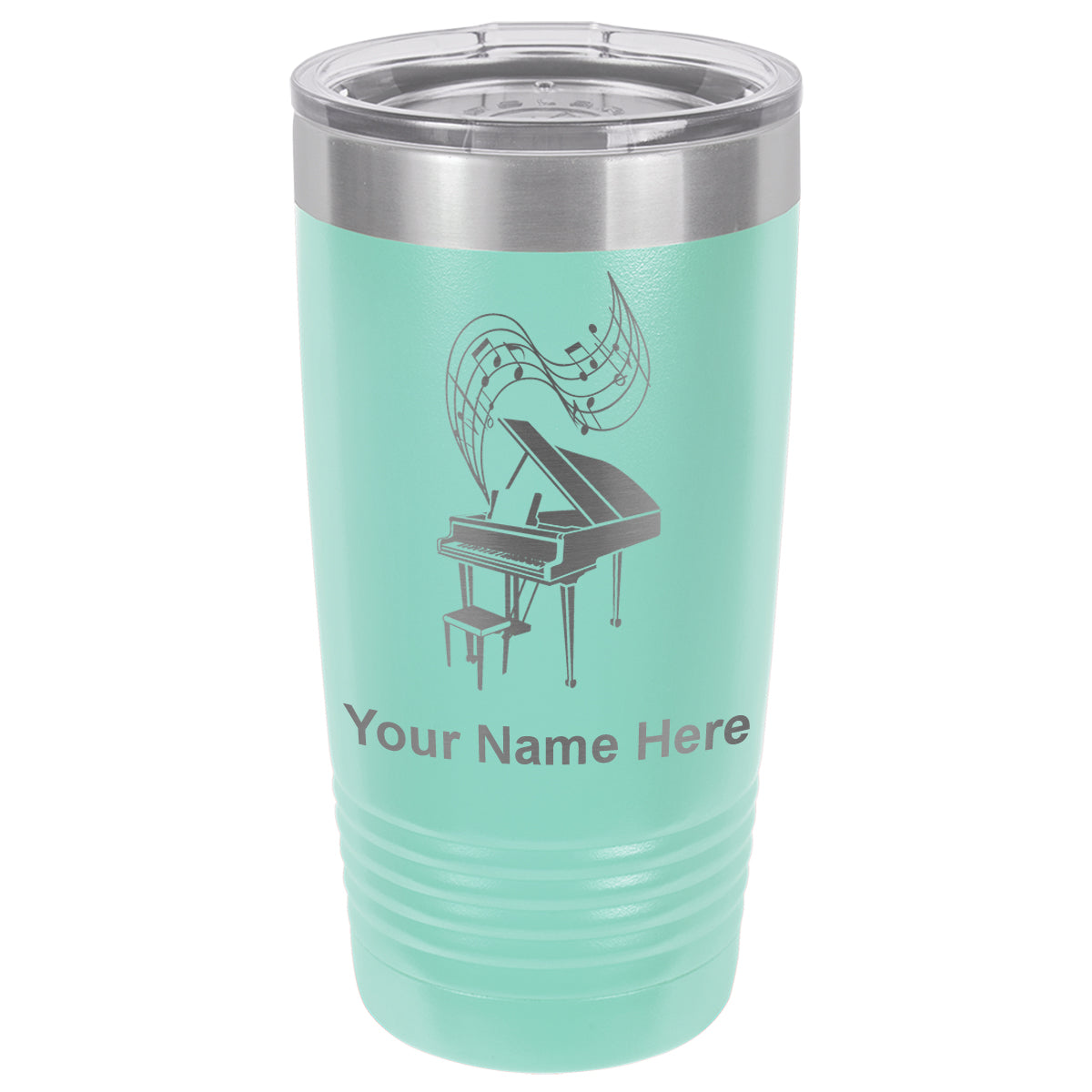 20oz Vacuum Insulated Tumbler Mug, Grand Piano, Personalized Engraving Included
