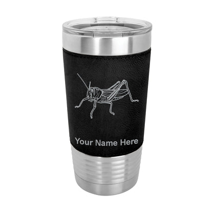 20oz Faux Leather Tumbler Mug, Grasshopper, Personalized Engraving Included - LaserGram Custom Engraved Gifts