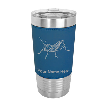 20oz Faux Leather Tumbler Mug, Grasshopper, Personalized Engraving Included - LaserGram Custom Engraved Gifts