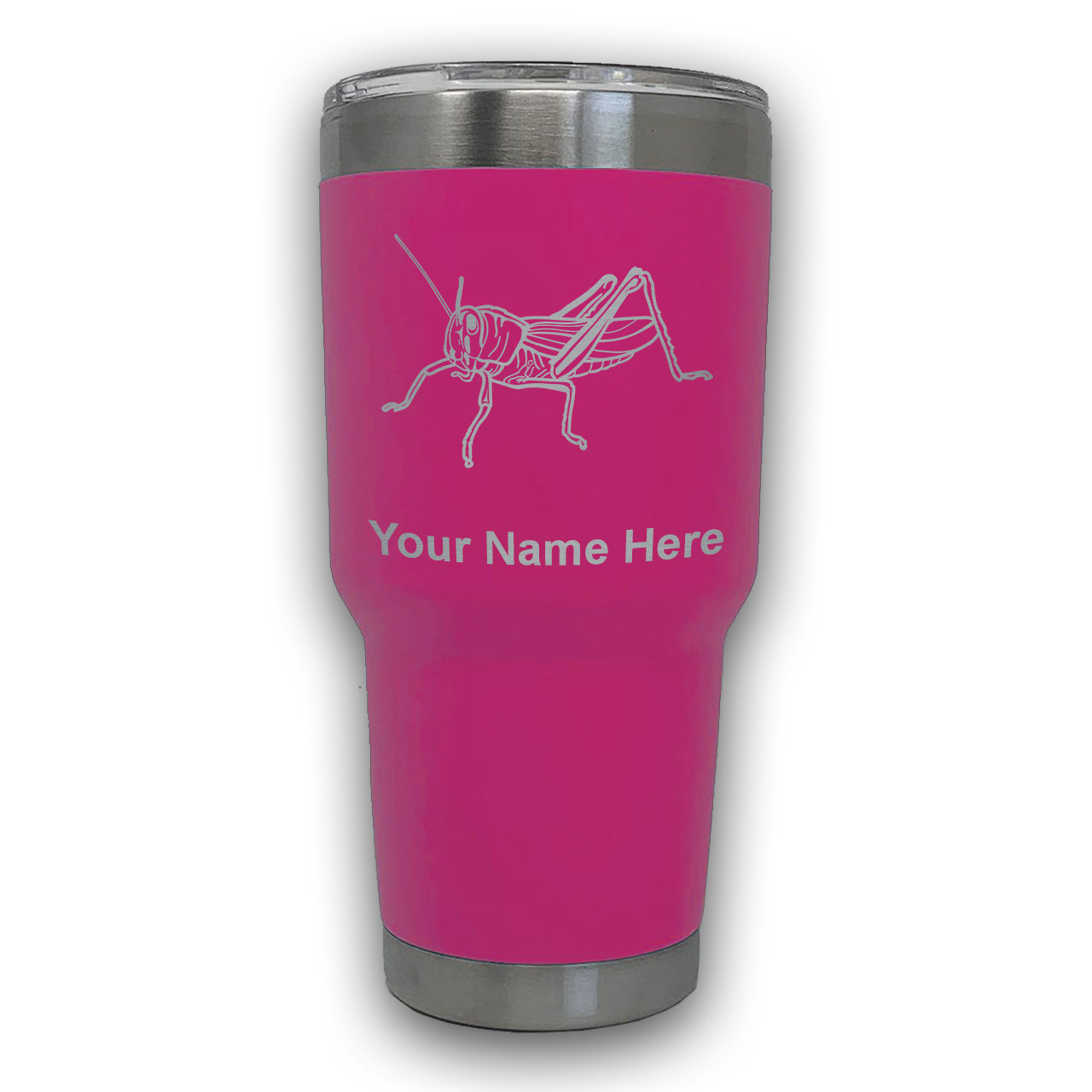 LaserGram 30oz Tumbler Mug, Grasshopper, Personalized Engraving Included