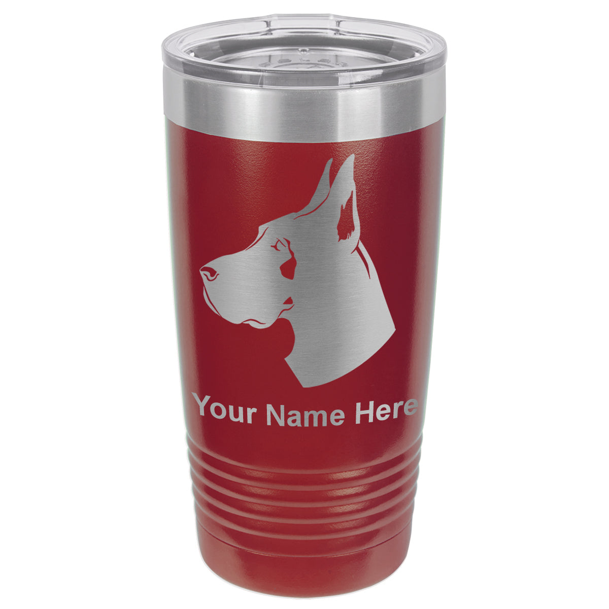 20oz Vacuum Insulated Tumbler Mug, Great Dane Dog, Personalized Engraving Included