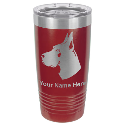 20oz Vacuum Insulated Tumbler Mug, Great Dane Dog, Personalized Engraving Included