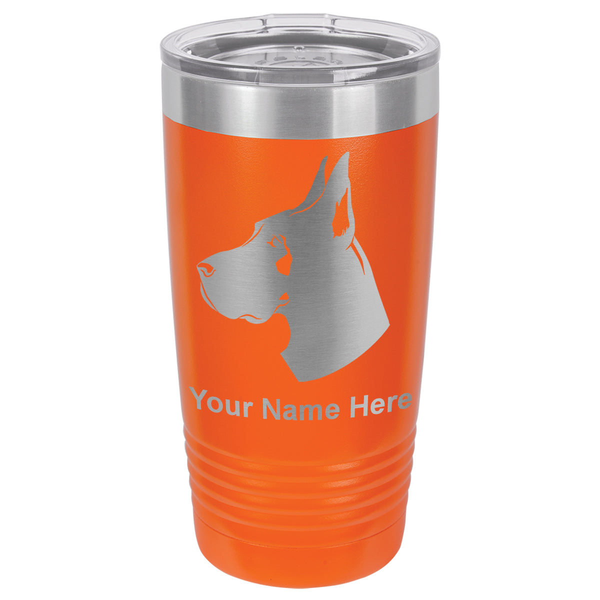 20oz Vacuum Insulated Tumbler Mug, Great Dane Dog, Personalized Engraving Included