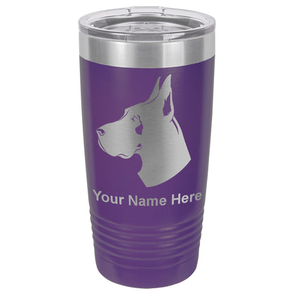 20oz Vacuum Insulated Tumbler Mug, Great Dane Dog, Personalized Engraving Included