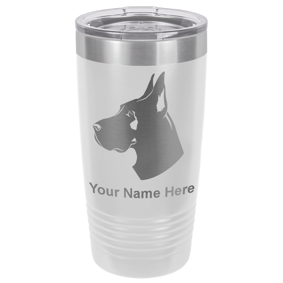 20oz Vacuum Insulated Tumbler Mug, Great Dane Dog, Personalized Engraving Included
