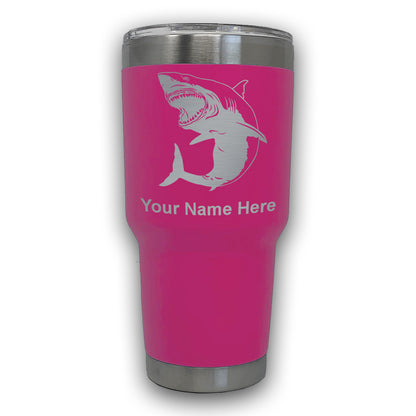 LaserGram 30oz Tumbler Mug, Great White Shark, Personalized Engraving Included