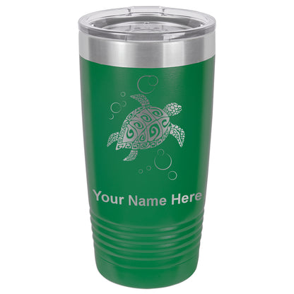 20oz Vacuum Insulated Tumbler Mug, Hawaiian Sea Turtle, Personalized Engraving Included