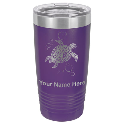 20oz Vacuum Insulated Tumbler Mug, Hawaiian Sea Turtle, Personalized Engraving Included
