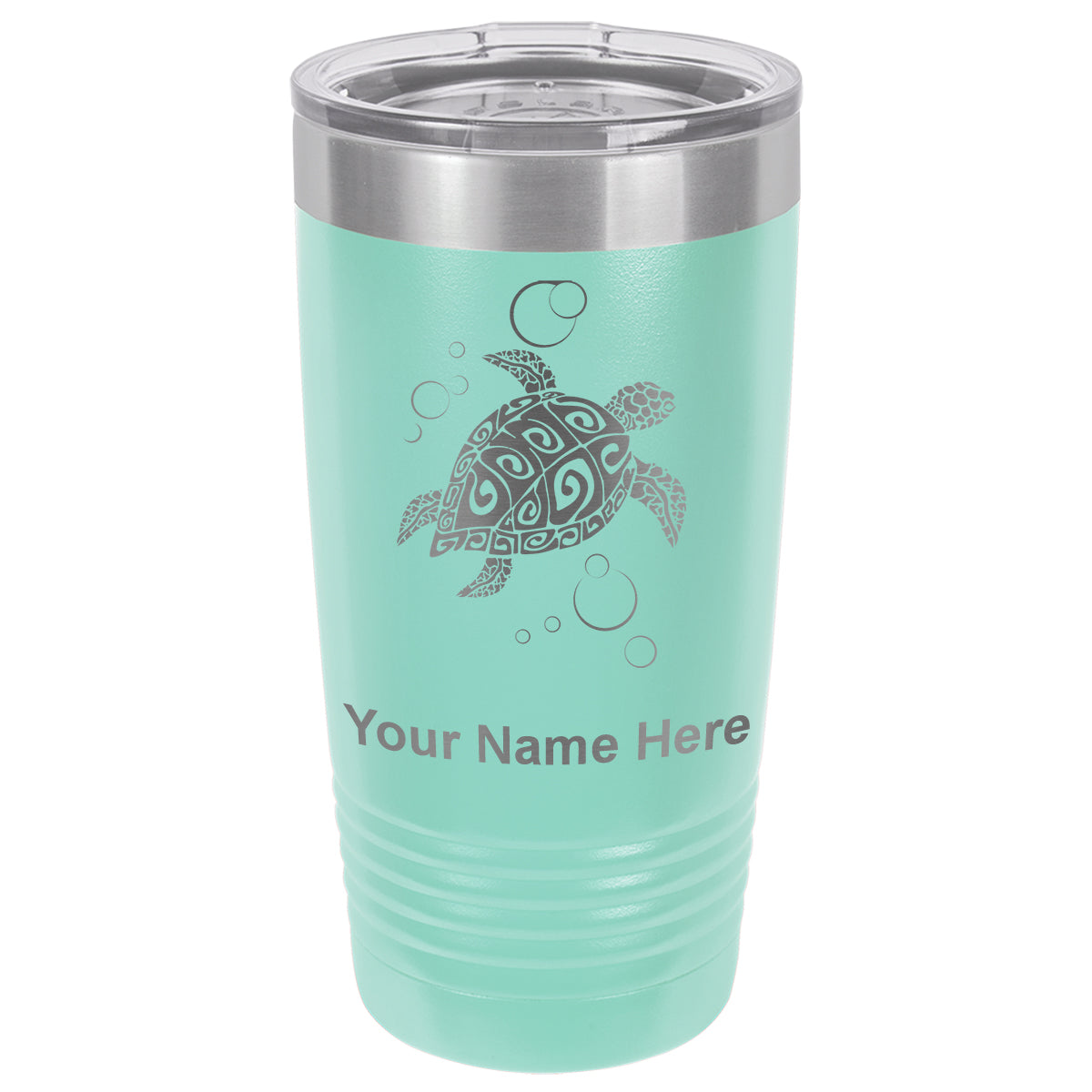 20oz Vacuum Insulated Tumbler Mug, Hawaiian Sea Turtle, Personalized Engraving Included