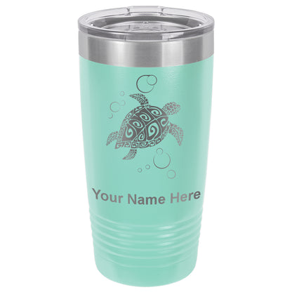 20oz Vacuum Insulated Tumbler Mug, Hawaiian Sea Turtle, Personalized Engraving Included