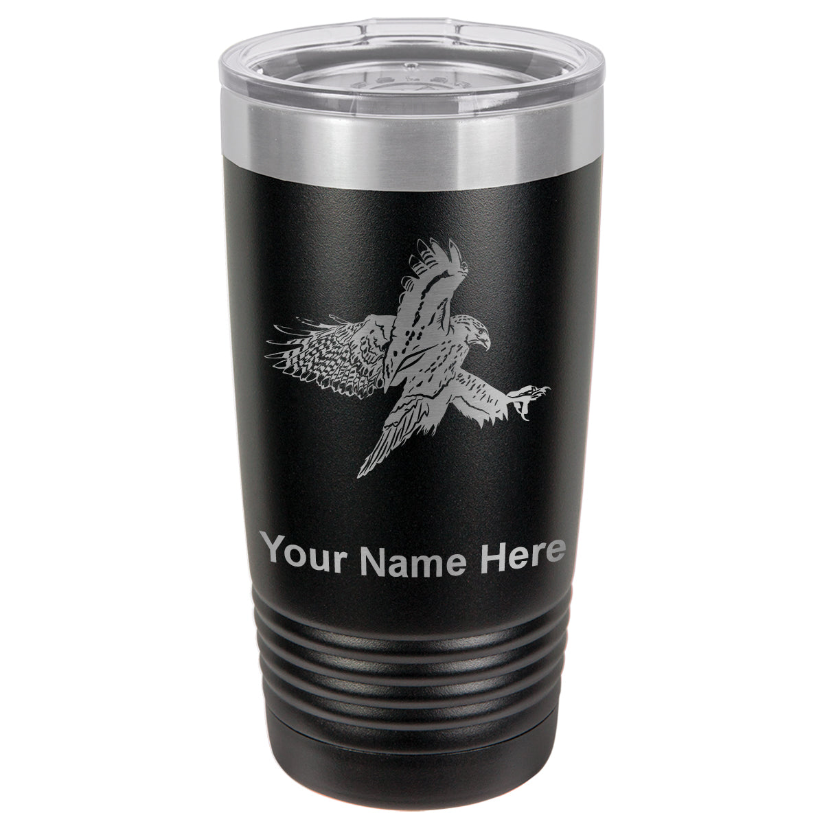 20oz Vacuum Insulated Tumbler Mug, Hawk, Personalized Engraving Included