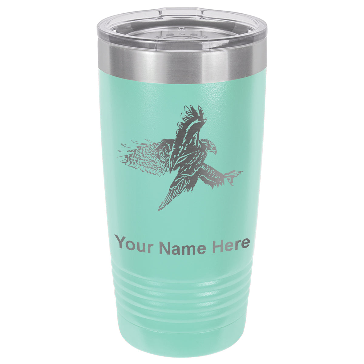 20oz Vacuum Insulated Tumbler Mug, Hawk, Personalized Engraving Included