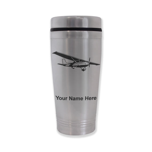 Commuter Travel Mug, High Wing Airplane, Personalized Engraving Included