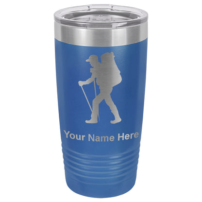 20oz Vacuum Insulated Tumbler Mug, Hiker Man, Personalized Engraving Included