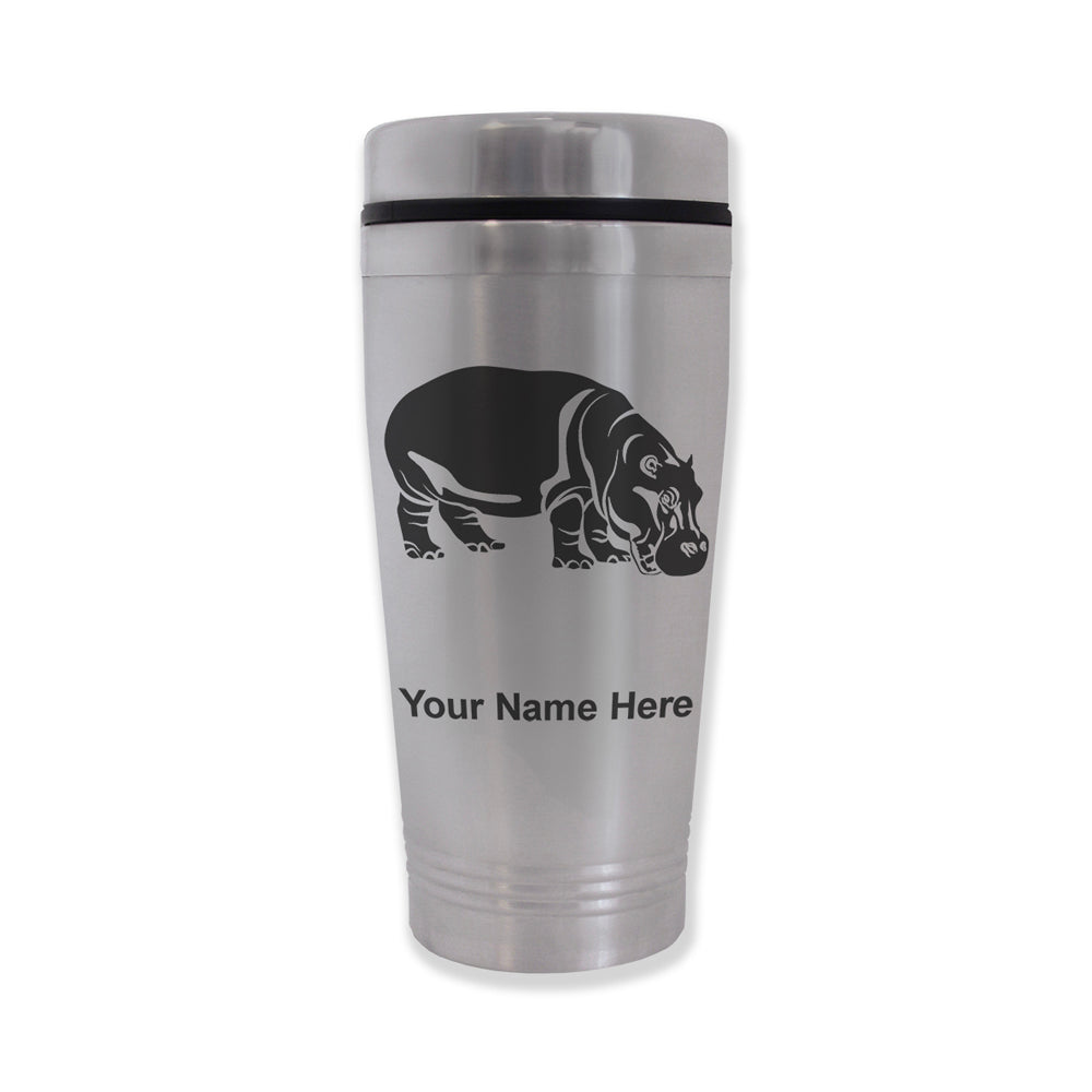 Commuter Travel Mug, Hippopotamus, Personalized Engraving Included