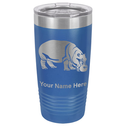 20oz Vacuum Insulated Tumbler Mug, Hippopotamus, Personalized Engraving Included