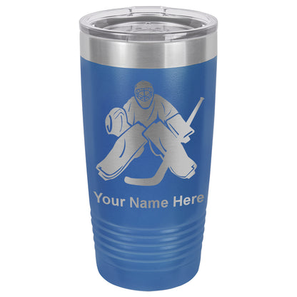 20oz Vacuum Insulated Tumbler Mug, Hockey Goalie, Personalized Engraving Included