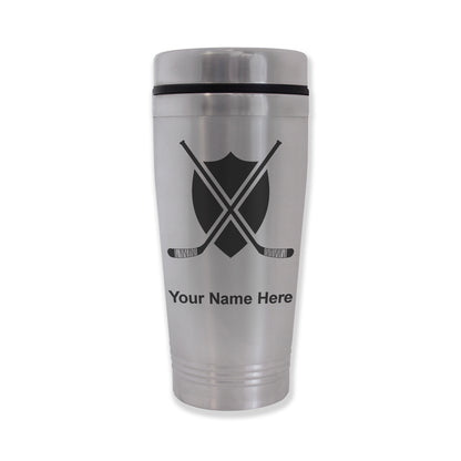 Commuter Travel Mug, Hockey Sticks, Personalized Engraving Included