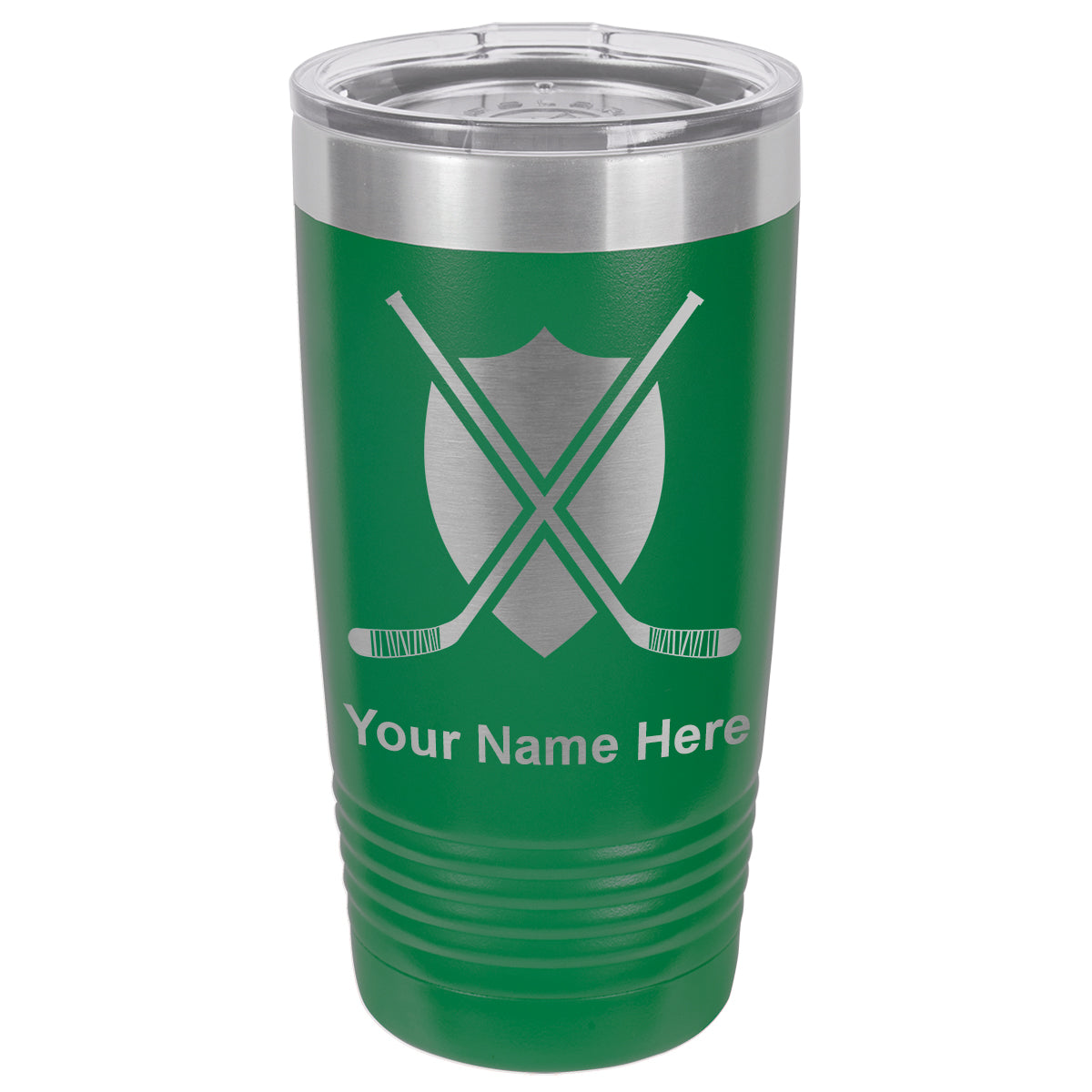 20oz Vacuum Insulated Tumbler Mug, Hockey Sticks, Personalized Engraving Included