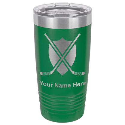 20oz Vacuum Insulated Tumbler Mug, Hockey Sticks, Personalized Engraving Included