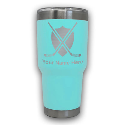 LaserGram 30oz Tumbler Mug, Hockey Sticks, Personalized Engraving Included