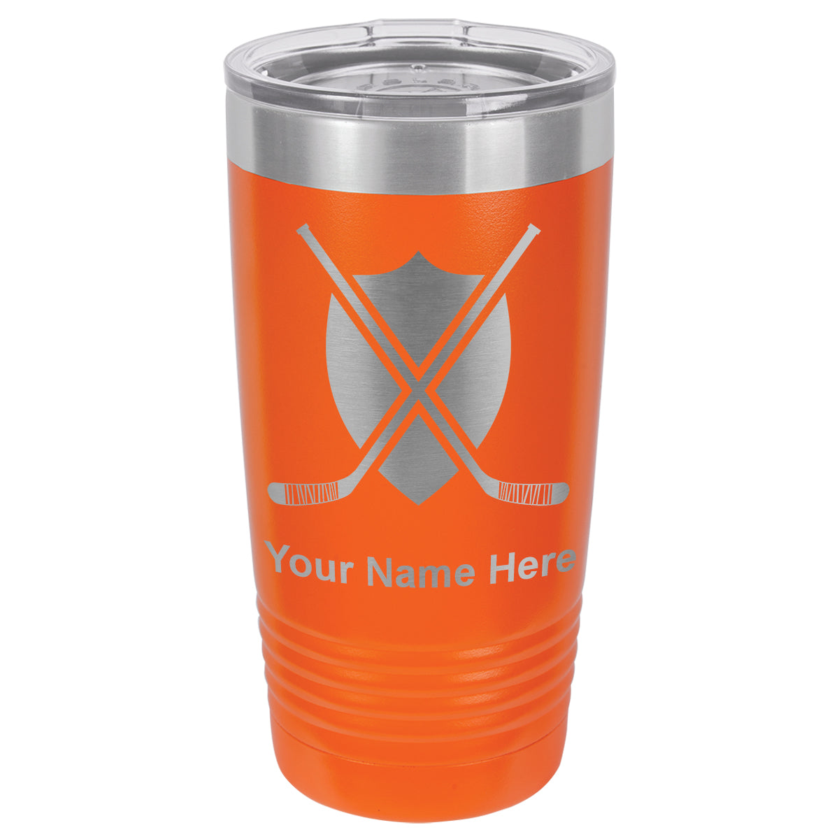 20oz Vacuum Insulated Tumbler Mug, Hockey Sticks, Personalized Engraving Included