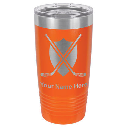 20oz Vacuum Insulated Tumbler Mug, Hockey Sticks, Personalized Engraving Included
