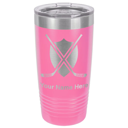 20oz Vacuum Insulated Tumbler Mug, Hockey Sticks, Personalized Engraving Included