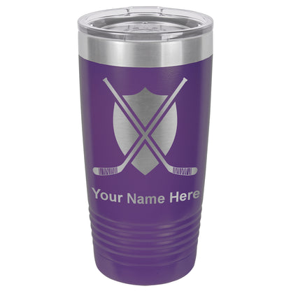 20oz Vacuum Insulated Tumbler Mug, Hockey Sticks, Personalized Engraving Included