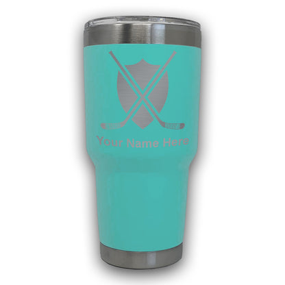LaserGram 30oz Tumbler Mug, Hockey Sticks, Personalized Engraving Included
