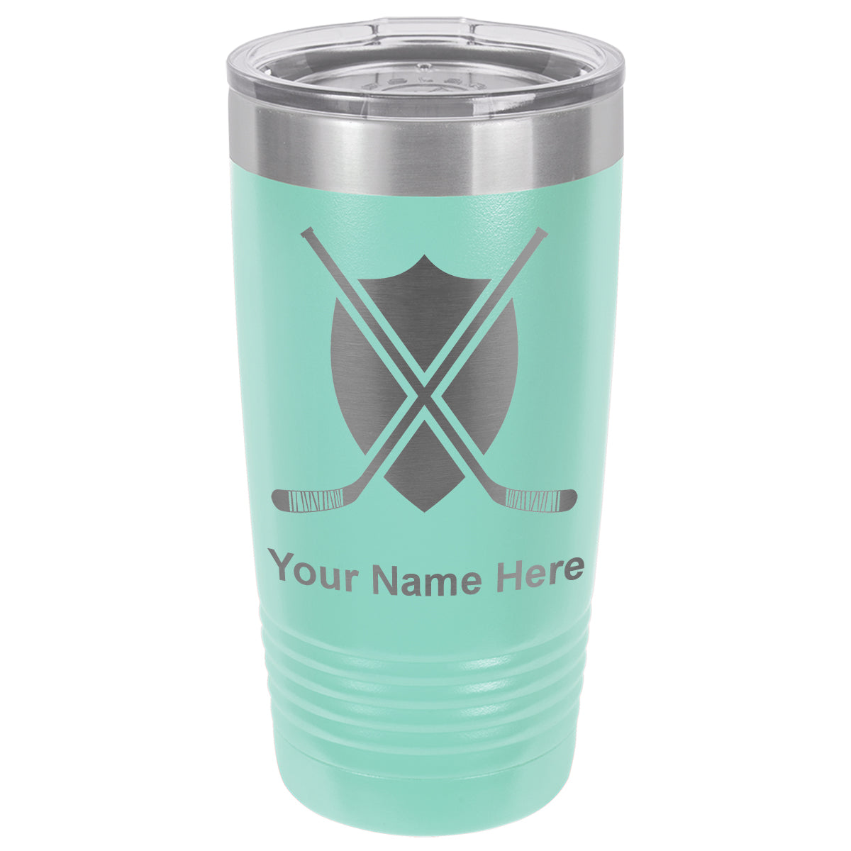 20oz Vacuum Insulated Tumbler Mug, Hockey Sticks, Personalized Engraving Included