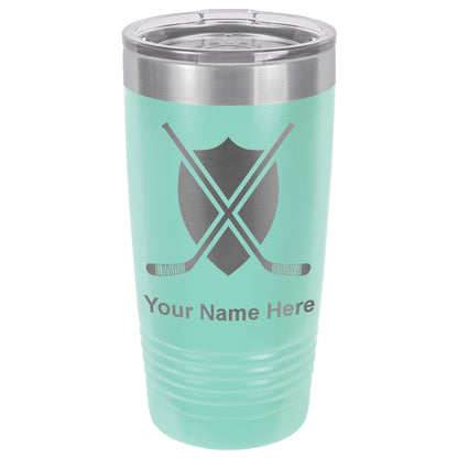 20oz Vacuum Insulated Tumbler Mug, Hockey Sticks, Personalized Engraving Included