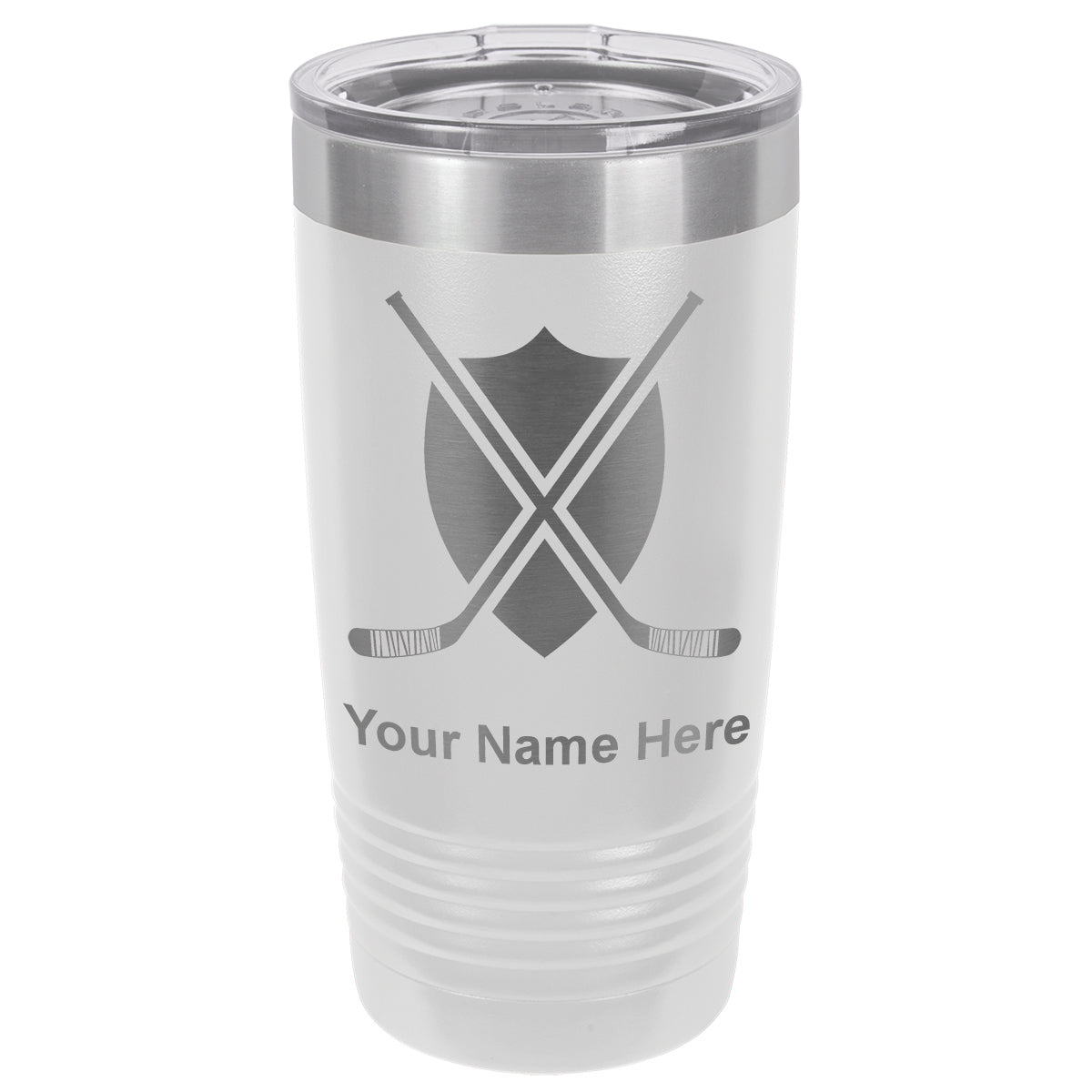 20oz Vacuum Insulated Tumbler Mug, Hockey Sticks, Personalized Engraving Included
