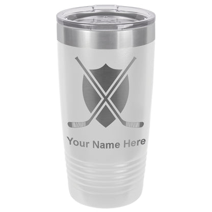 20oz Vacuum Insulated Tumbler Mug, Hockey Sticks, Personalized Engraving Included