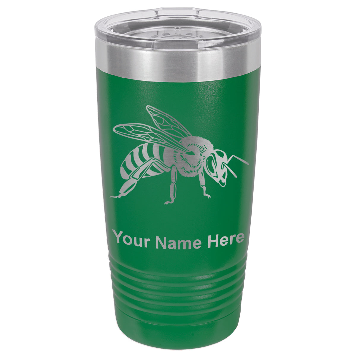 20oz Vacuum Insulated Tumbler Mug, Honey Bee, Personalized Engraving Included