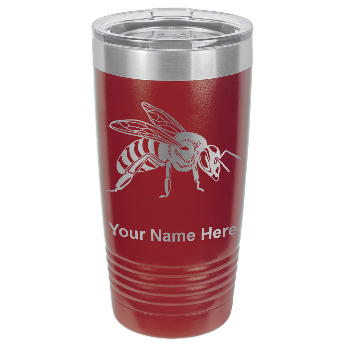 20oz Vacuum Insulated Tumbler Mug, Honey Bee, Personalized Engraving Included