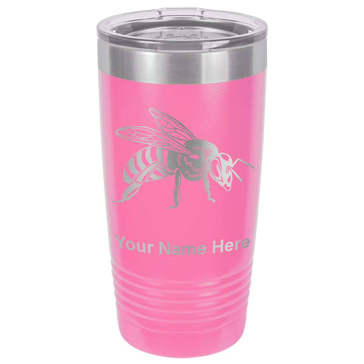 20oz Vacuum Insulated Tumbler Mug, Honey Bee, Personalized Engraving Included