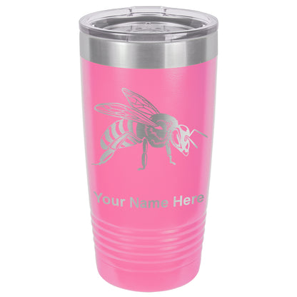 20oz Vacuum Insulated Tumbler Mug, Honey Bee, Personalized Engraving Included