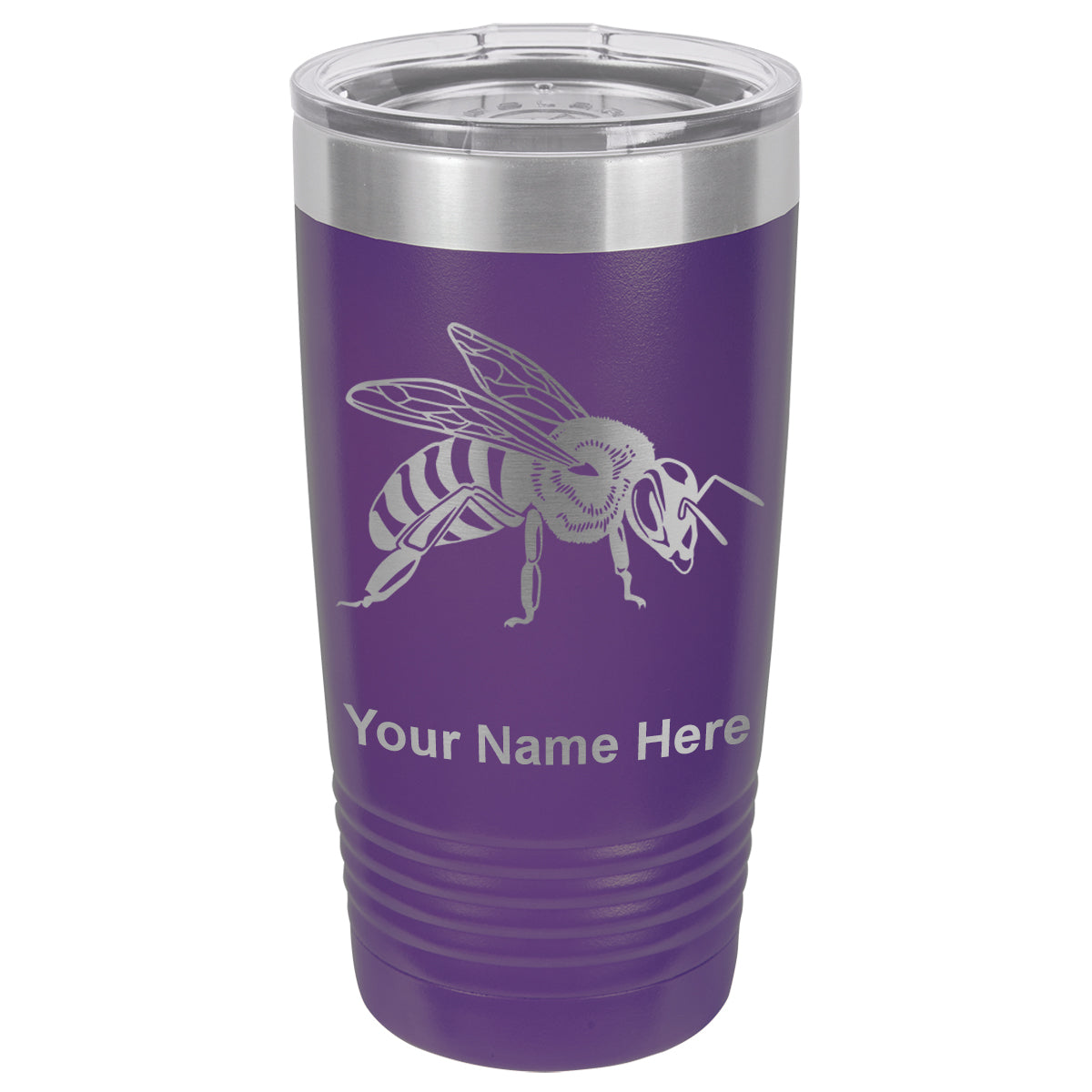 20oz Vacuum Insulated Tumbler Mug, Honey Bee, Personalized Engraving Included